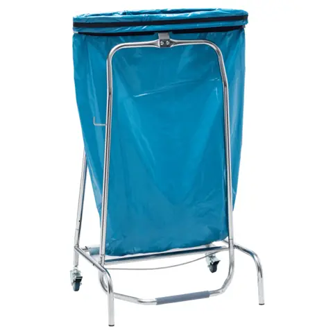 Support sac poubelle à pédale, inox