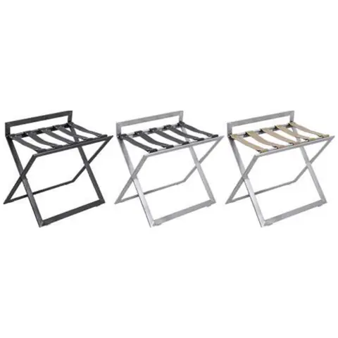 Porte-bagages en inox avec sangles en cuir anthracite Bagagio